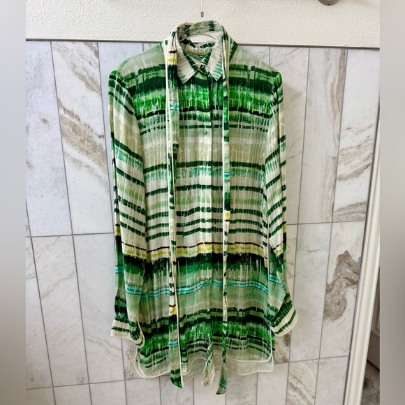 Alexis Florentyn Silk Button-Down Belted Romper - Picture 4 of 5